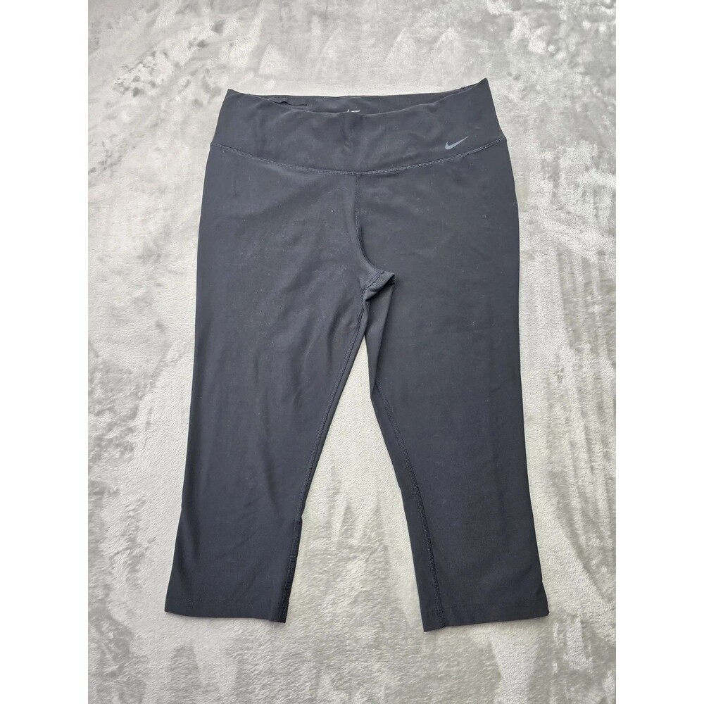 Nike Dri Fit XL Womens Activewear Capri Leggings Black Polyester Blend